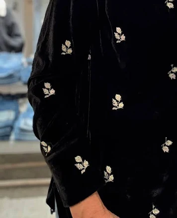 Velvet Embroidery Shirt