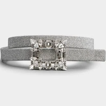 Roger Vivier Glitter Silver Belt