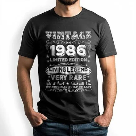 NETHOUSE Vintage 1986 Limited Edition Retro Birthday T-Shirt