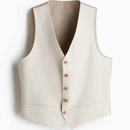H&M Men's Slim-Fit Linen Suit Vest