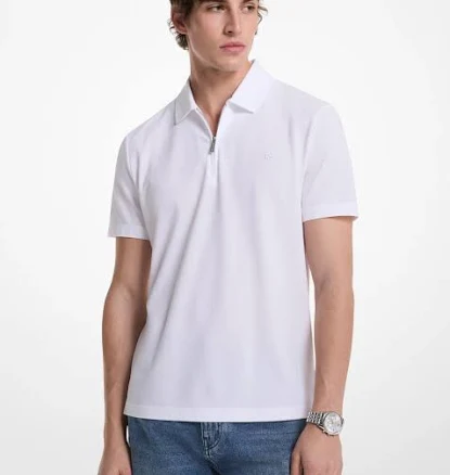 Michael Kors Men's Zip Piqué Polo Shirt