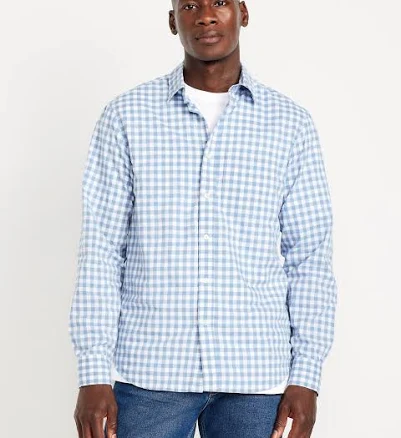 Old Navy Men's Classic Fit Everyday Plaid Poplin Shirt - Multi - Size L