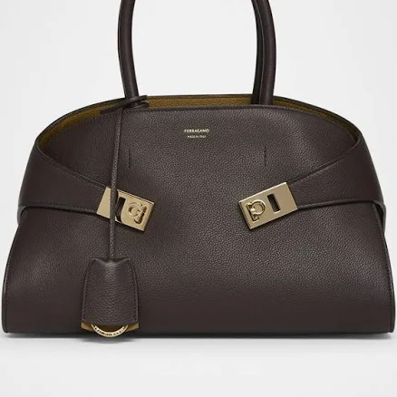 Salvatore Ferragamo Medium Hug Lambskin Leather Tote Bag