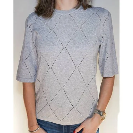 Italian Cotton Diamond Knit Top