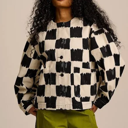 Amarante Collarless Cotton Jacket