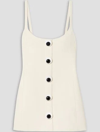 AREA Women's Button-embellished Wool-twill Mini Dress