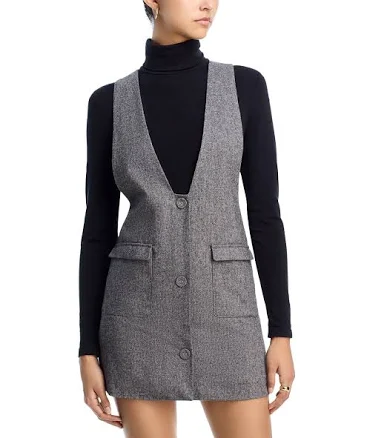 French Connection Women's V-Neck Wool Blend Mini Dress