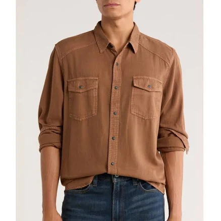 Lucky Brand Men's Herringbone Western Shirt