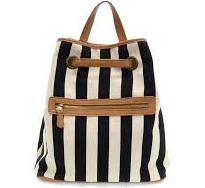 Joy Susan Awning Stripe Canvas Backpack