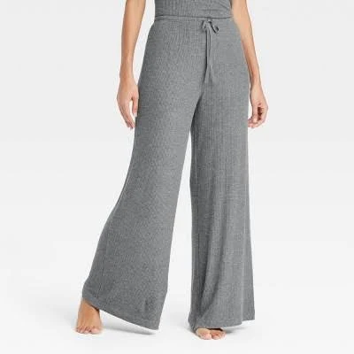 Auden Women's Cozy Ribbed Wide Leg Pants