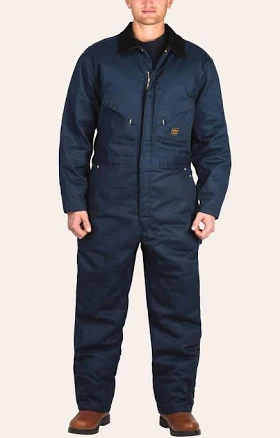 Walls Men's Garland Navy Insulated Twill Work Coverall
