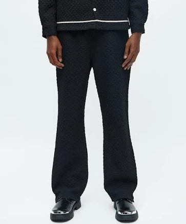 Fashion Nova Men's Slim Flare Soho Weave Slit Pants