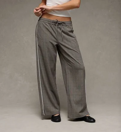 AE Women's Stretch Low Rise Wide-Leg Track Pants