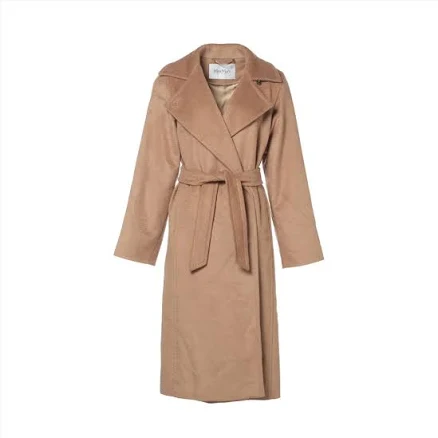 Max Mara Camel coats J34 Ladies' Brown 101615896 Manuela With Belt There is a thread on the hem