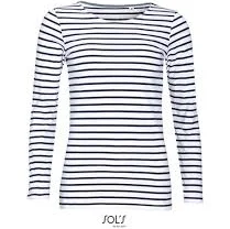 Sols Women's Marine Long Sleeve Stripe T-Shirt