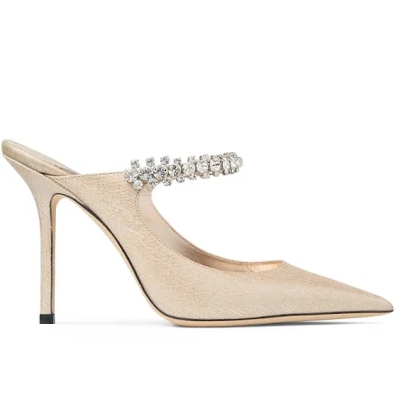 Jimmy Choo Bling 100 Crystal-embellished Heeled Mules - Sand