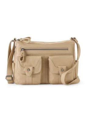 Bueno Grainy Washed Flap Front Crossbody Bag