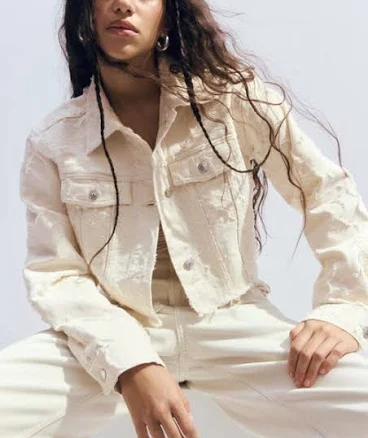 H&M Women's Cropped Twill Jacket