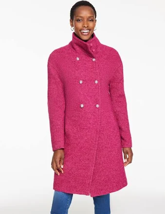 Women's Talbots Textured Double Breasted Coat