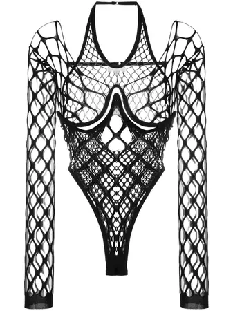 Fishnet Layered Cut-out Bodysuit