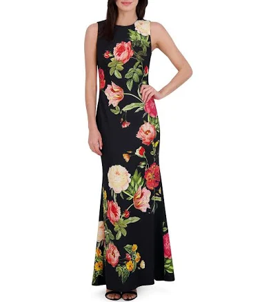 Vince Camuto Women's Floral Sleeveless Mermaid Gown