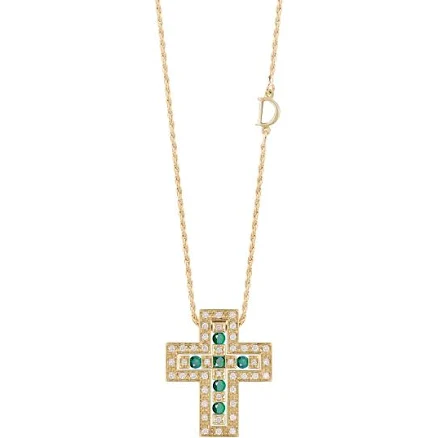Damiani Belle Époque Yellow Gold Diamond and Emerald Necklace