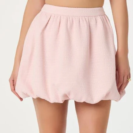 ASTR Women's the Label Tweed Bubble Hem Miniskirt