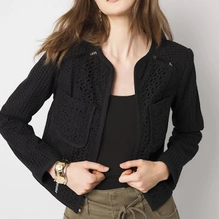 White House Black Market Women's Eyelet Jacket