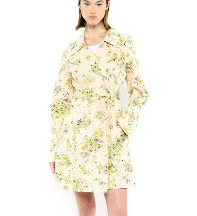 Anna Sui Women's Rosies Posies Eyelet Trench Coat