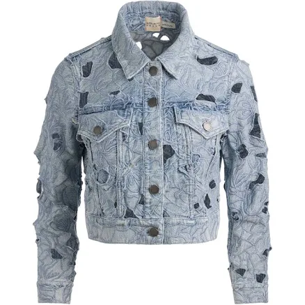 Alice + Olivia Women's Chloe Embroidered Denim Jacket