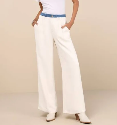 Lulus Cotton Layered Waist Pants