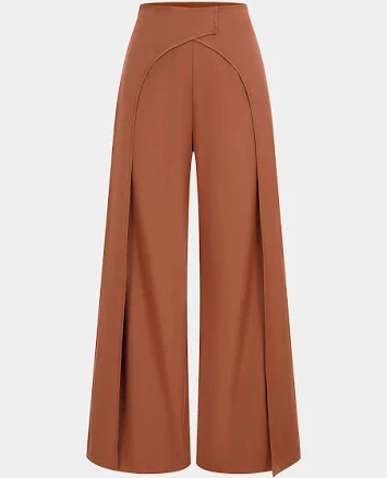 Solid Layered Straight Leg Pants