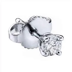 Tiffany Solitaire Diamond Stud Earrings in Platinum