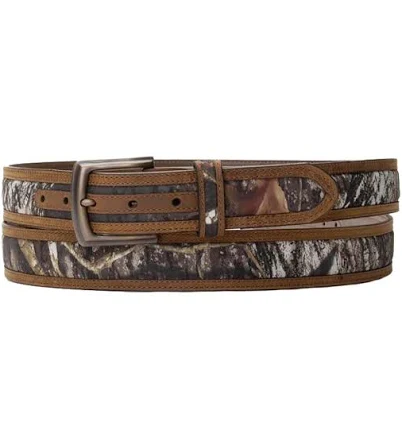 Nocona Men's Mossy Oak Camo Leather Belt
