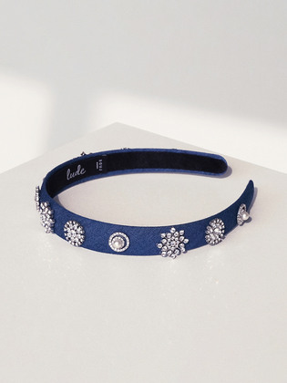 Denim Swarovski Crystal Hairband