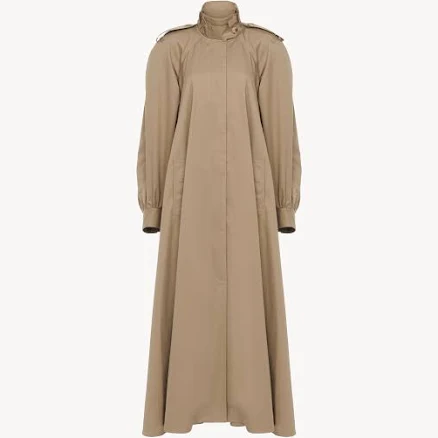 Chloé High-Neck Long Trench Coat