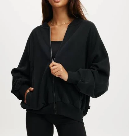 Cotton On Women's Active Plush Zip Through Bomber