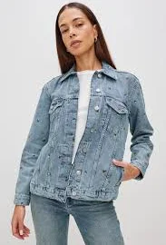 Grove Boyfriend Trucker Jacket - Flower Field