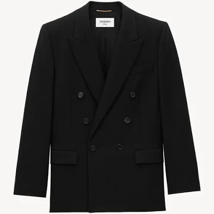 Saint Laurent Blazer Wool Double-Breasted Women