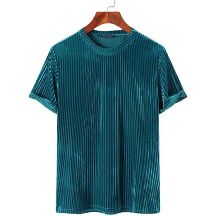 END-Striped Velour T-Shirt