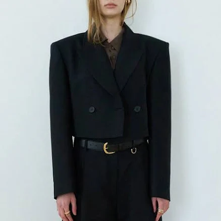 "BLOSSOM H COMPANY SANA WOOL SILK CROP JACKET" by W Concept