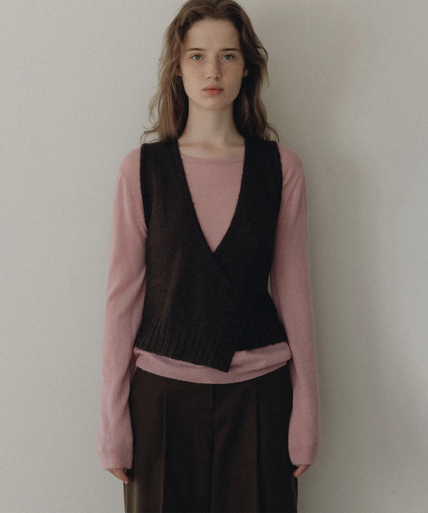 Grace wrap bustier knit (brown)
