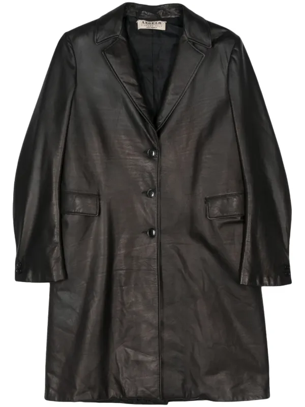 Single Breasted Leather Coat