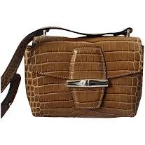 Longchamp Women's Croc-Embossed Leather Crossbody Bag