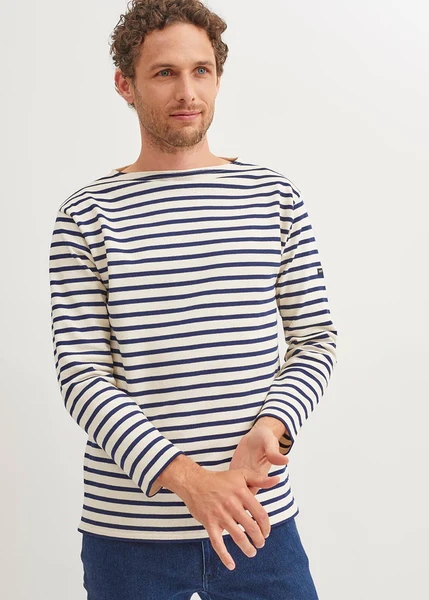 GUILDO Boatneck Breton Shirt (ECRU / NAVY)
