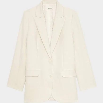 Zadig & Voltaire Viva Single-Breasted Blazer, Vanille, Women's, 6, Coats Jackets & Outerwear Blazers