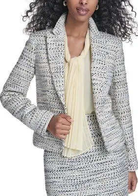 Calvin Klein Women's Petite Cropped Tweed Jacket