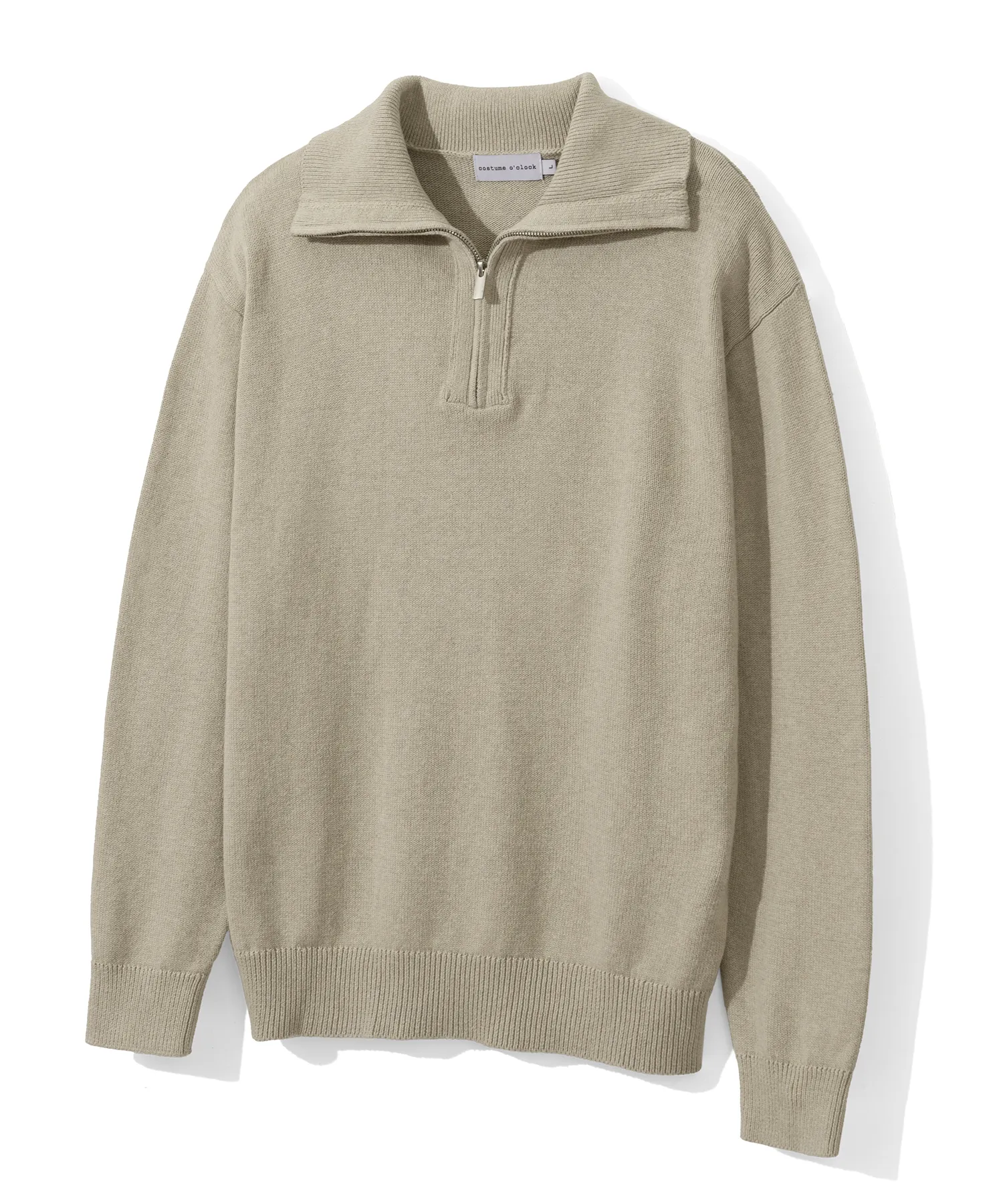 CONTEMPORARY HALF ZIP SWEATER BEIGE COOSKT026BEIGE