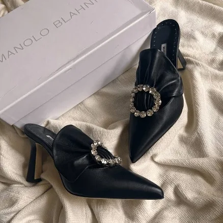 Capitana Leather Buckle Mules