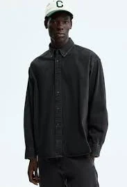 Oversized denim shirt